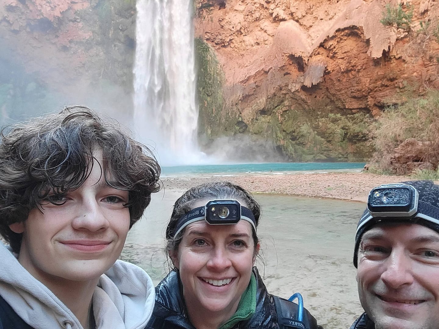 Family Selfie At Mooney Falls After Climbing Down