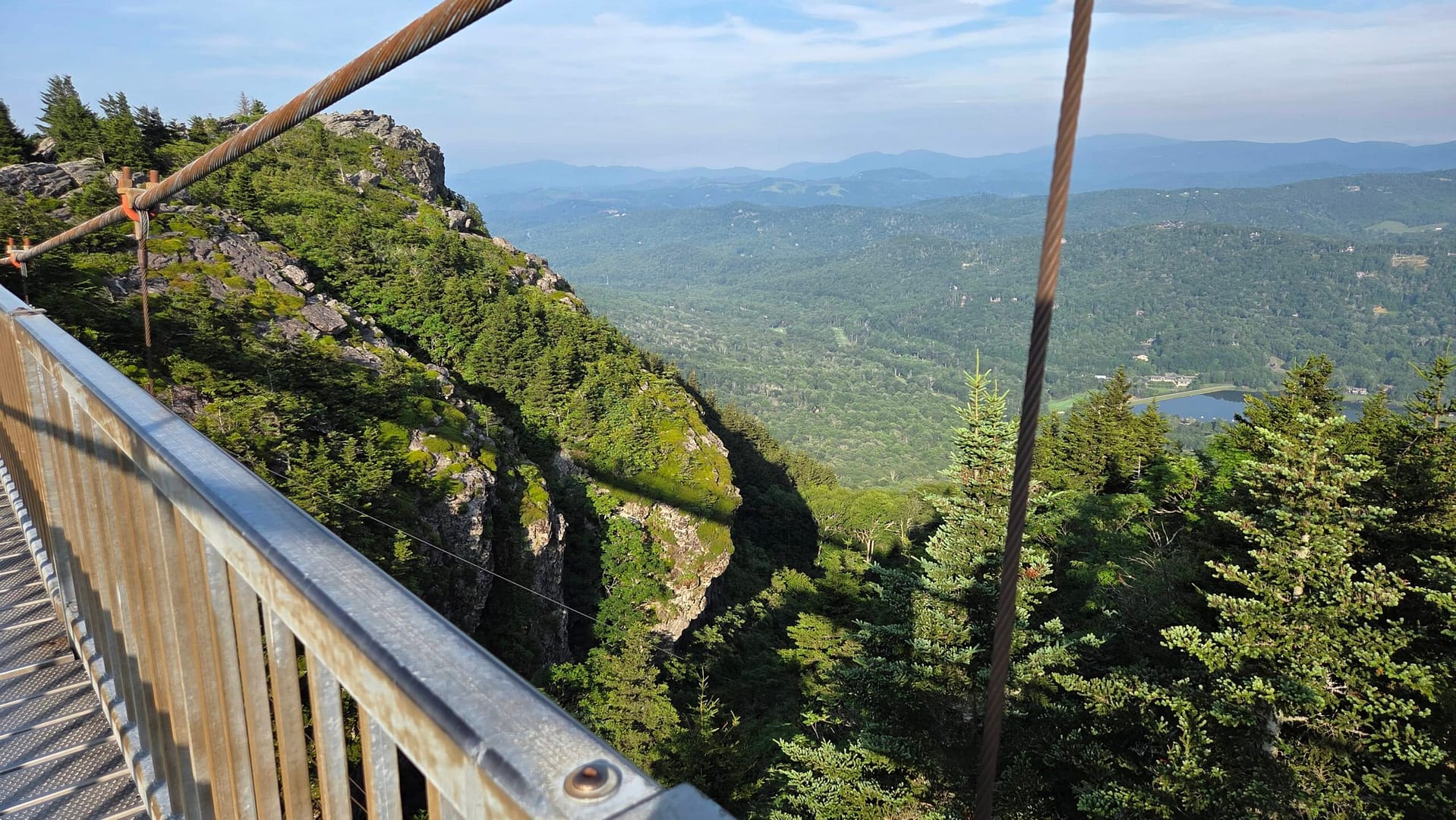 The view from mile high swinging bridge.