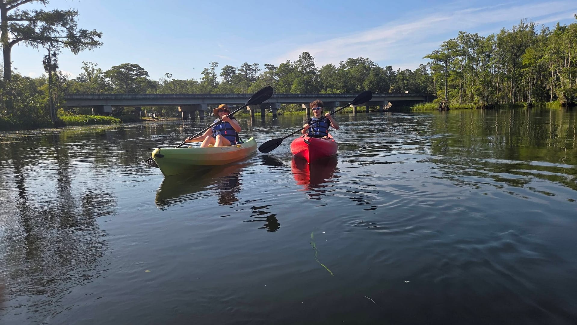 Hillary and DJ Kayaking the Wakulla River