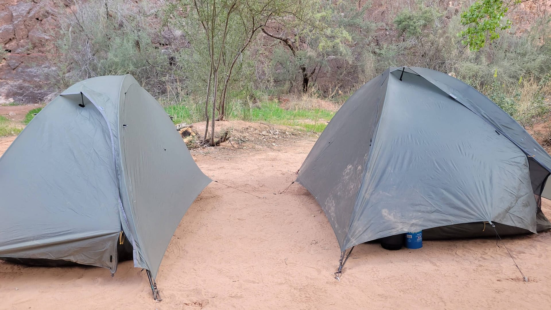 Our Campsite with Rented Tents