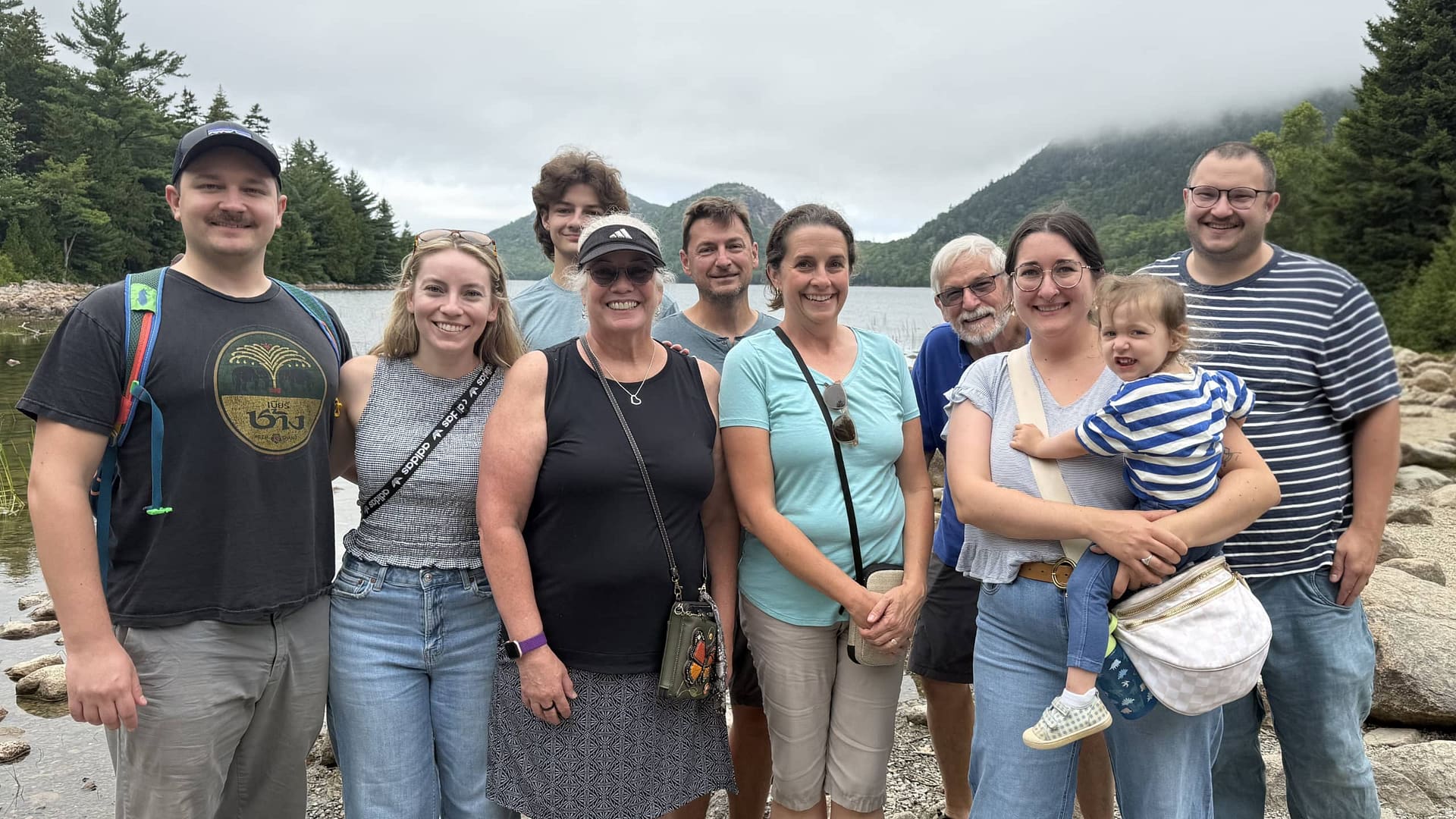 Family Photo on Jordan Pond, Acadia, Maine