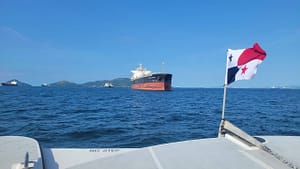 Ships at Balboa Anchorage for Panama Canal Transit