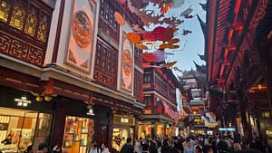 The artificial portion of Yuyuan Garden featuring lots of shopping and dining.