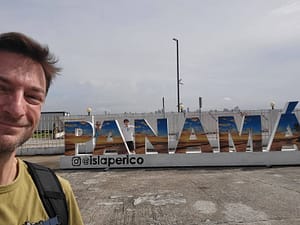 Family Selfie at Panama Sign on Amador Causeway