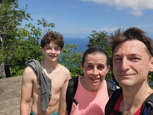 Family Selfie from The Bunker at Cerro Vigia on Taboa Island Panama