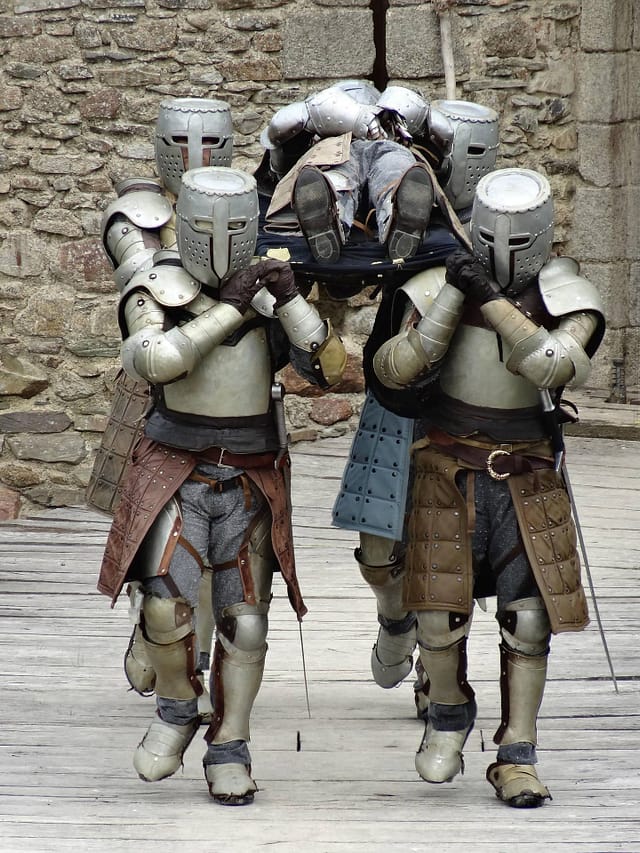 Knights Carrying a Body, Image by elukac from Pixabay