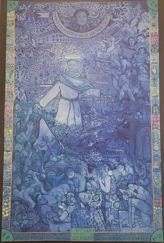 Mural to Covid19 in Basilica of Santa Maria